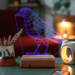 Özel Tasarım Karga 3D 16 Renk Dekoratif Led Lamba