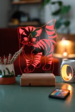 Özel Tasarım Sevimli Kedi 3D 16 Renk Dekoratif Led Lamba - Görsel 6