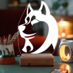 Husky Köpek 3D 16 Renk Gece Lambası