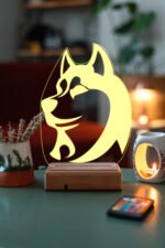Husky Köpek 3D 16 Renk Gece Lambası - Görsel 5