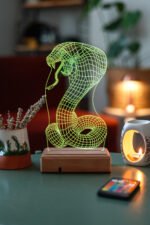 Özel Tasarım Yılan 3D 16 Renk Dekoratif Led Lamba