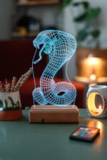 Özel Tasarım Yılan 3D 16 Renk Dekoratif Led Lamba - Görsel 2
