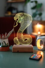 Özel Tasarım Yılan 3D 16 Renk Dekoratif Led Lamba - Görsel 3