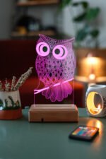 3D Baykuş 16 Renk Gece Lambası - Görsel 3
