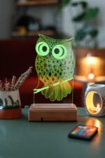 3D Baykuş 16 Renk Gece Lambası - Görsel 5