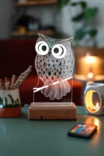 3D Baykuş 16 Renk Gece Lambası - Görsel 7