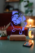 Köpek Pug 16 Renk Gece Lambası - Görsel 2