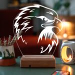 Özel Tasarım Kara Kartal 3D 16 Renk Dekoratif Led Gece Lambası