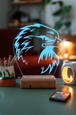 Özel Tasarım Kara Kartal 3D 16 Renk Dekoratif Led Gece Lambası - Görsel 4