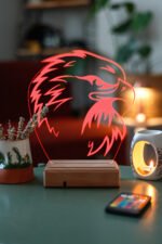 Özel Tasarım Kara Kartal 3D 16 Renk Dekoratif Led Gece Lambası - Görsel 6