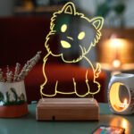 Kişiye Özel Şirin Köpek Masaüstü 3D 16 Renk Dekoratif Led Lamba