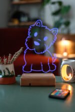 Kişiye Özel Şirin Köpek Masaüstü 3D 16 Renk Dekoratif Led Lamba - Görsel 6