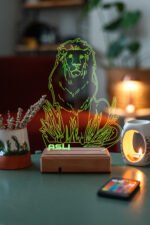 Kişiye Özel 3D Aslan 16 Renk Dekoratif Led Lamba - Görsel 3