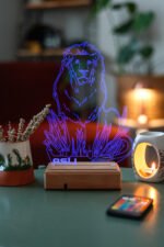 Kişiye Özel 3D Aslan 16 Renk Dekoratif Led Lamba - Görsel 4