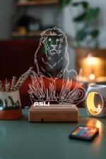 Kişiye Özel 3D Aslan 16 Renk Dekoratif Led Lamba - Görsel 5