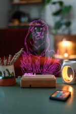 Kişiye Özel 3D Aslan 16 Renk Dekoratif Led Lamba - Görsel 6