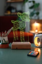 Kişiye Özel Bambi 16 Renk Dekoratif Lamba - Görsel 5