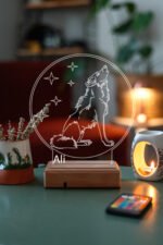 Kişiye Özel 3D Uluyan Kurt Masaüstü Led Lamba
