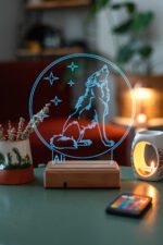 Kişiye Özel 3D Uluyan Kurt Masaüstü Led Lamba - Görsel 4