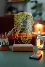 Kişiye Özel 3D Yılan Venom 16 Renk Dekoratif Led Lamba