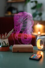 Kişiye Özel 3D Yılan Venom 16 Renk Dekoratif Led Lamba - Görsel 3