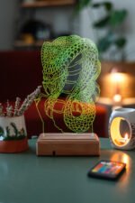 Kişiye Özel 3D Yılan Venom 16 Renk Dekoratif Led Lamba - Görsel 5