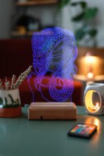 Kişiye Özel 3D Yılan Venom 16 Renk Dekoratif Led Lamba - Görsel 6