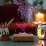 Kişiye Özel 3D Yunus 16 Renk Dekoratif Led Lamba