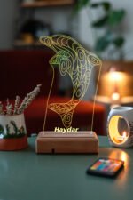 Kişiye Özel 3D Yunus 16 Renk Dekoratif Led Lamba - Görsel 3