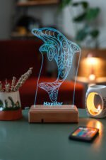 Kişiye Özel 3D Yunus 16 Renk Dekoratif Led Lamba - Görsel 4