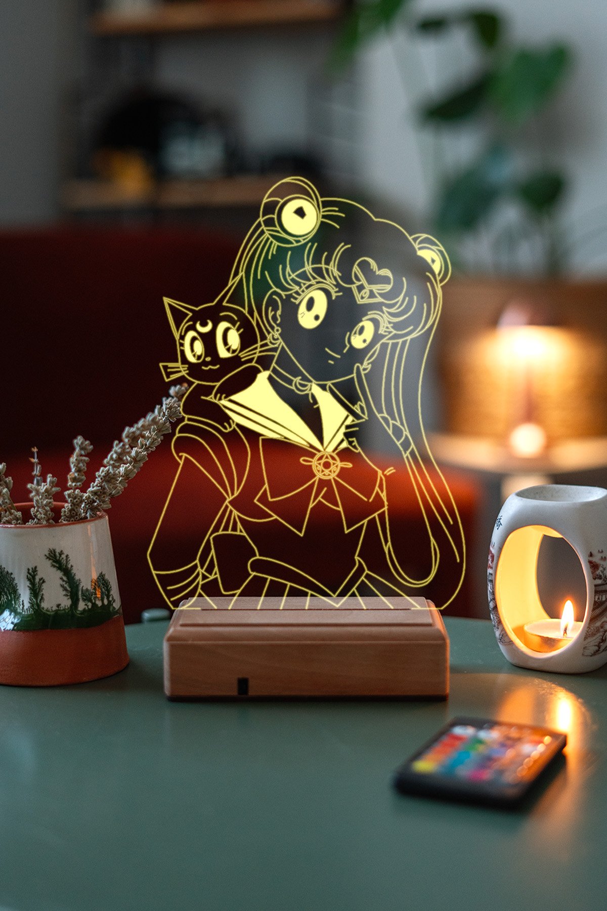 MDW-ANM-054 Sailor Moon Usagi Tsukino 16 Renk Gece Lambası - Görsel 1