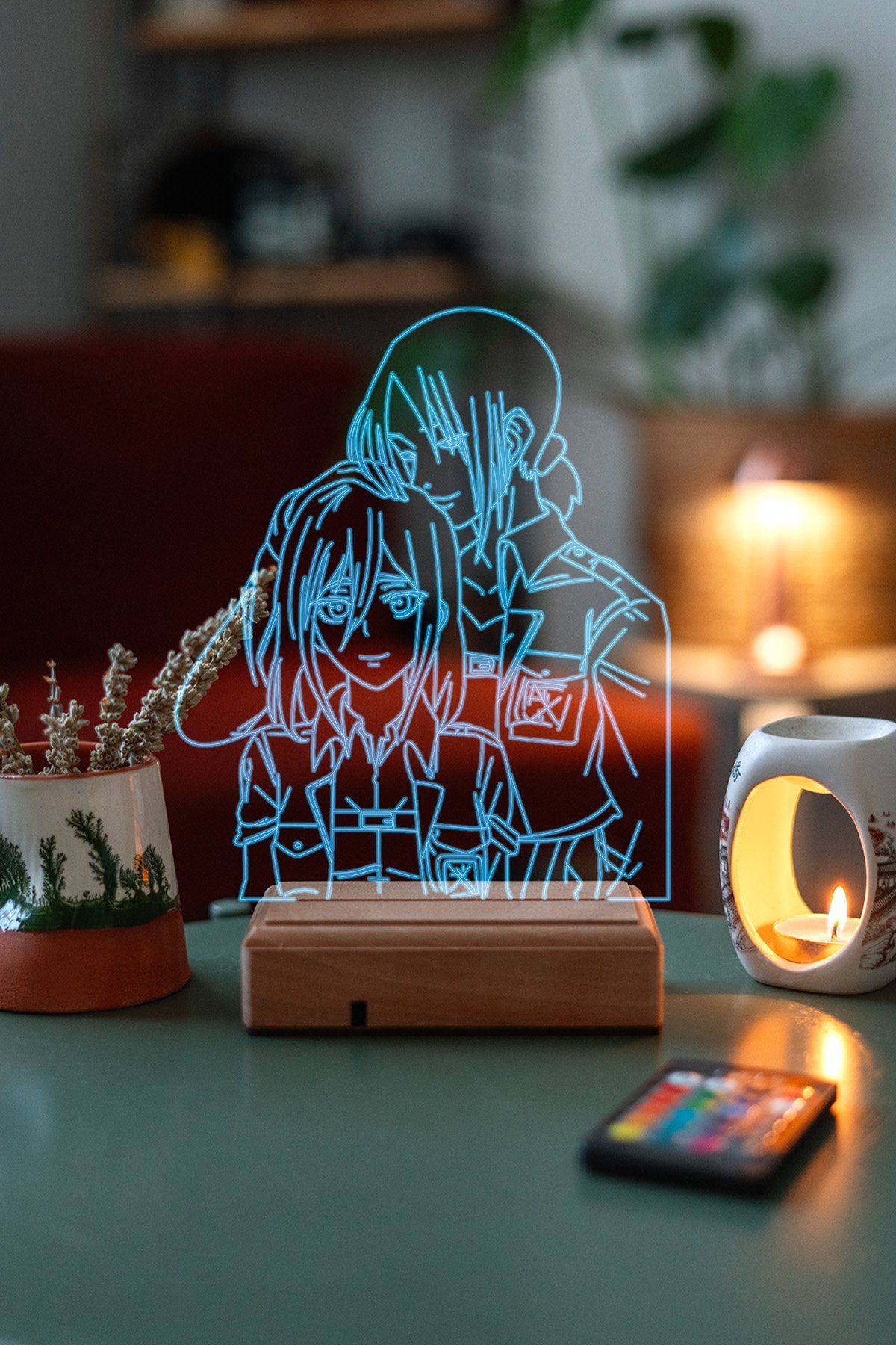 MDW-ANM-079 Ymir x Historia Attack On Titan 16 Renk Gece Lambası - Görsel 1