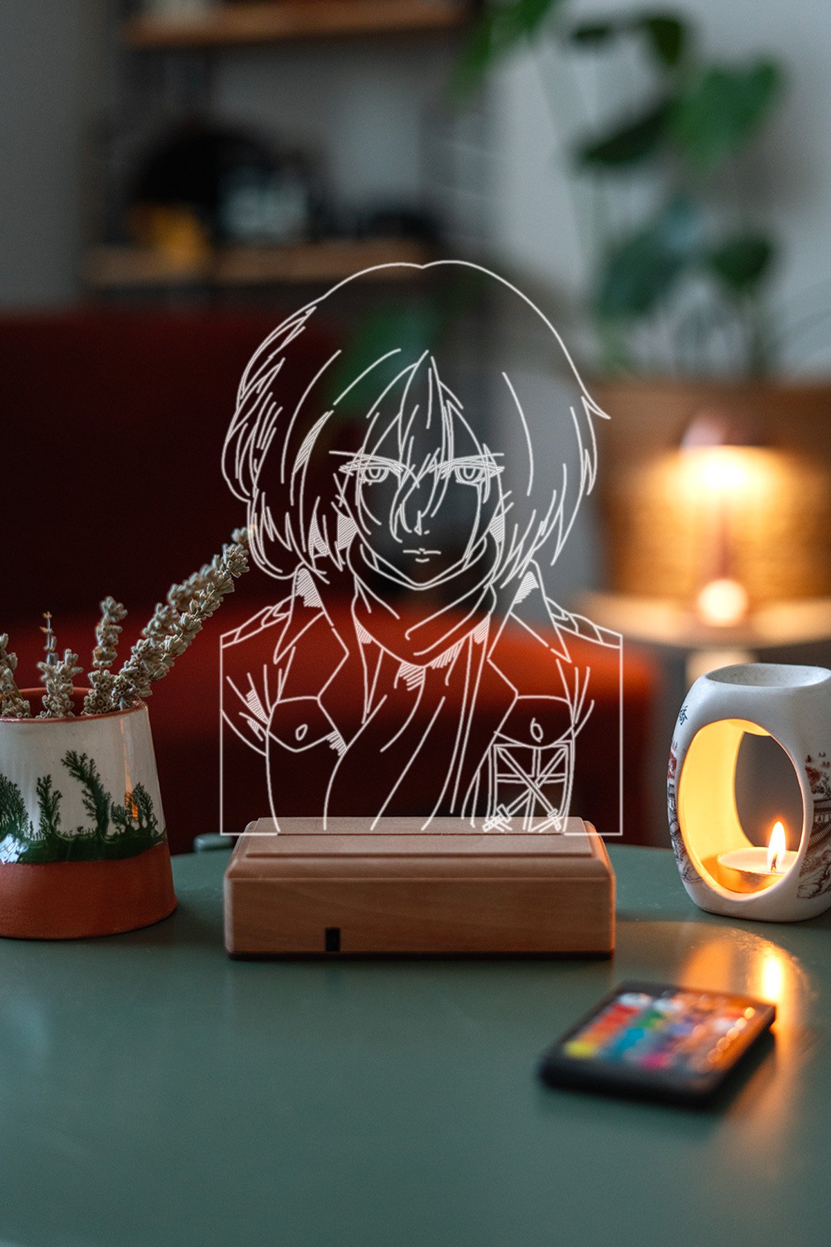 MDW-ANM-104 Mikasa Ackerman Attack On Titan 16 Renk Gece Lambası - Görsel 1
