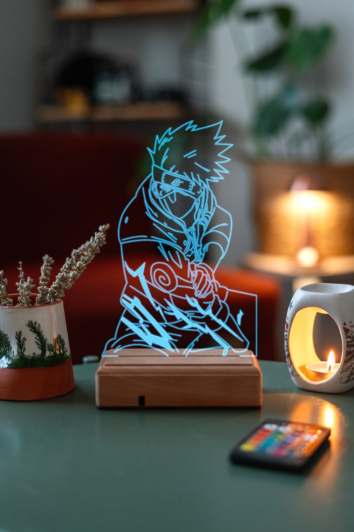 MDW-ANM-132 Kakashi Hatake Naruto 16 Renk Anime Gece Lambası - Görsel 1