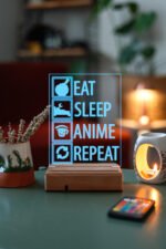 Eat-Sleep-Anime 16 Renk Anime Gece Lambası