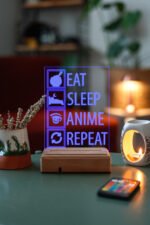 Eat-Sleep-Anime 16 Renk Anime Gece Lambası - Görsel 3
