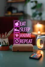 Eat-Sleep-Anime 16 Renk Anime Gece Lambası - Görsel 5