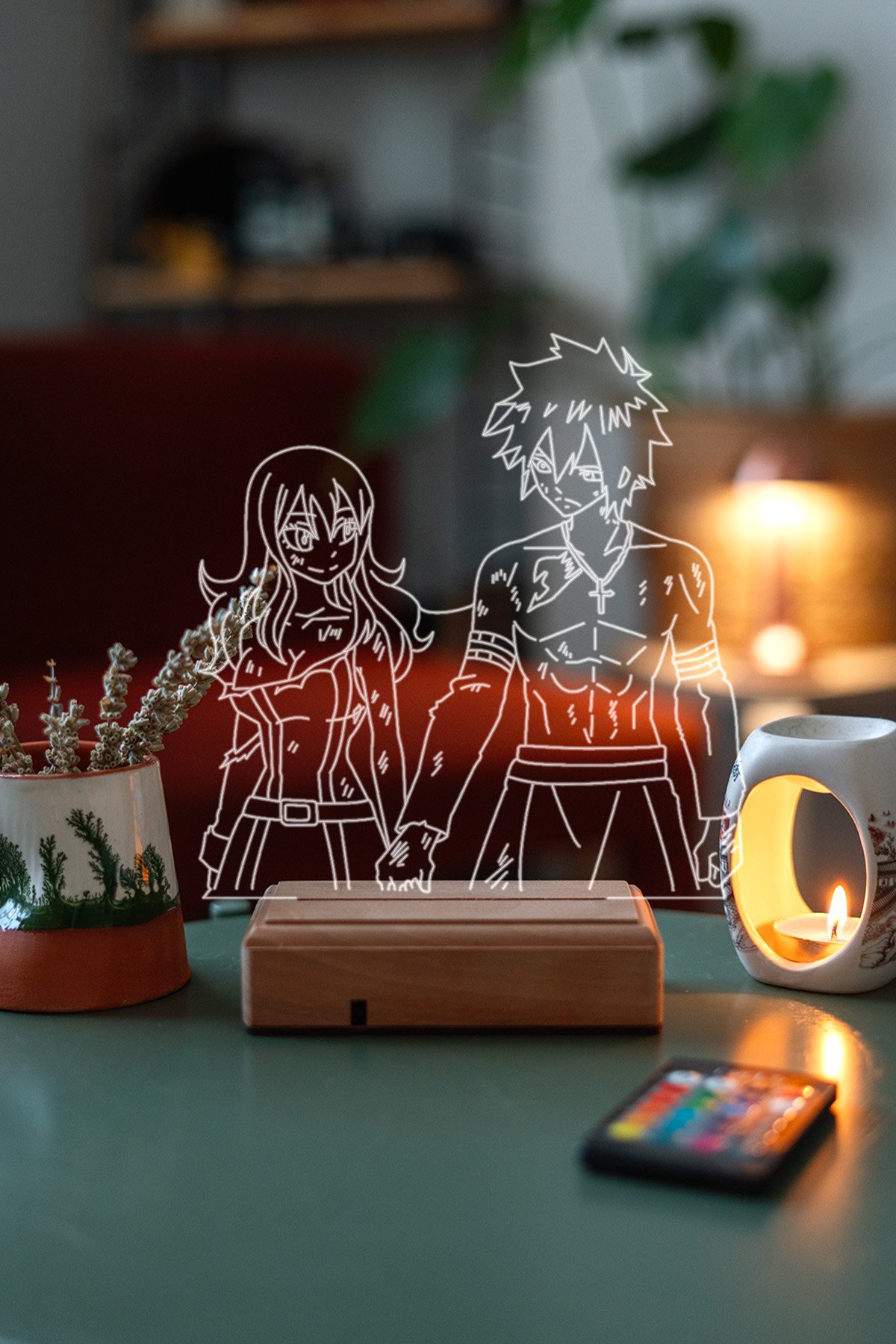 MDW-ANM-201 Fairy Tail Gray - Juvia Gruvia 16 Renkli Kumandalı Anime Gece Lambası - Görsel 1