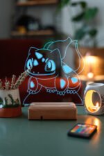 Pokemon Bulbasaur 16 Renkli Kumandalı Anime Gece Lambası - Görsel 2