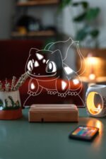 Pokemon Bulbasaur 16 Renkli Kumandalı Anime Gece Lambası - Görsel 3