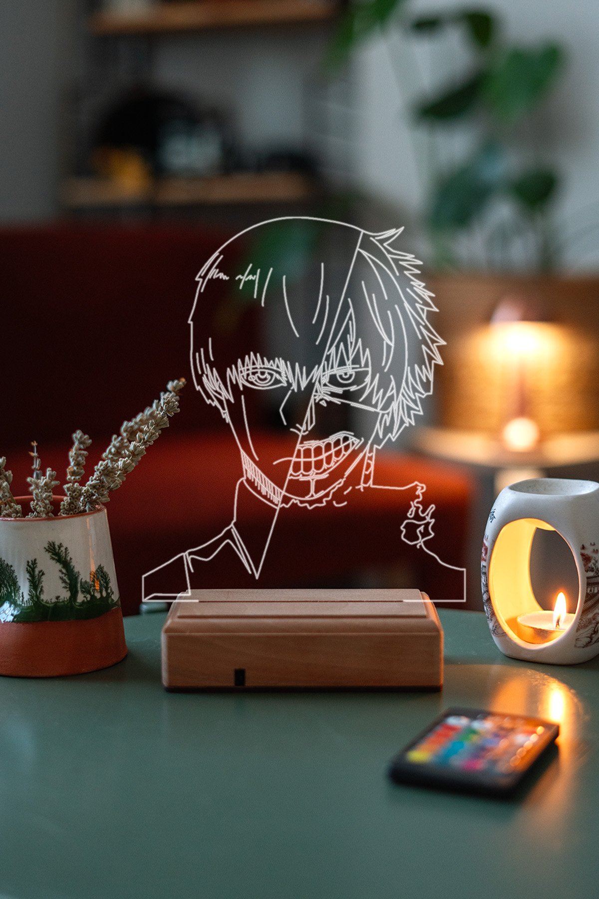 MDW-ANM-227 Tokyo Ghoul Ken Kaneki 16 Renkli Kumandalı Anime Gece Lambası - Görsel 1
