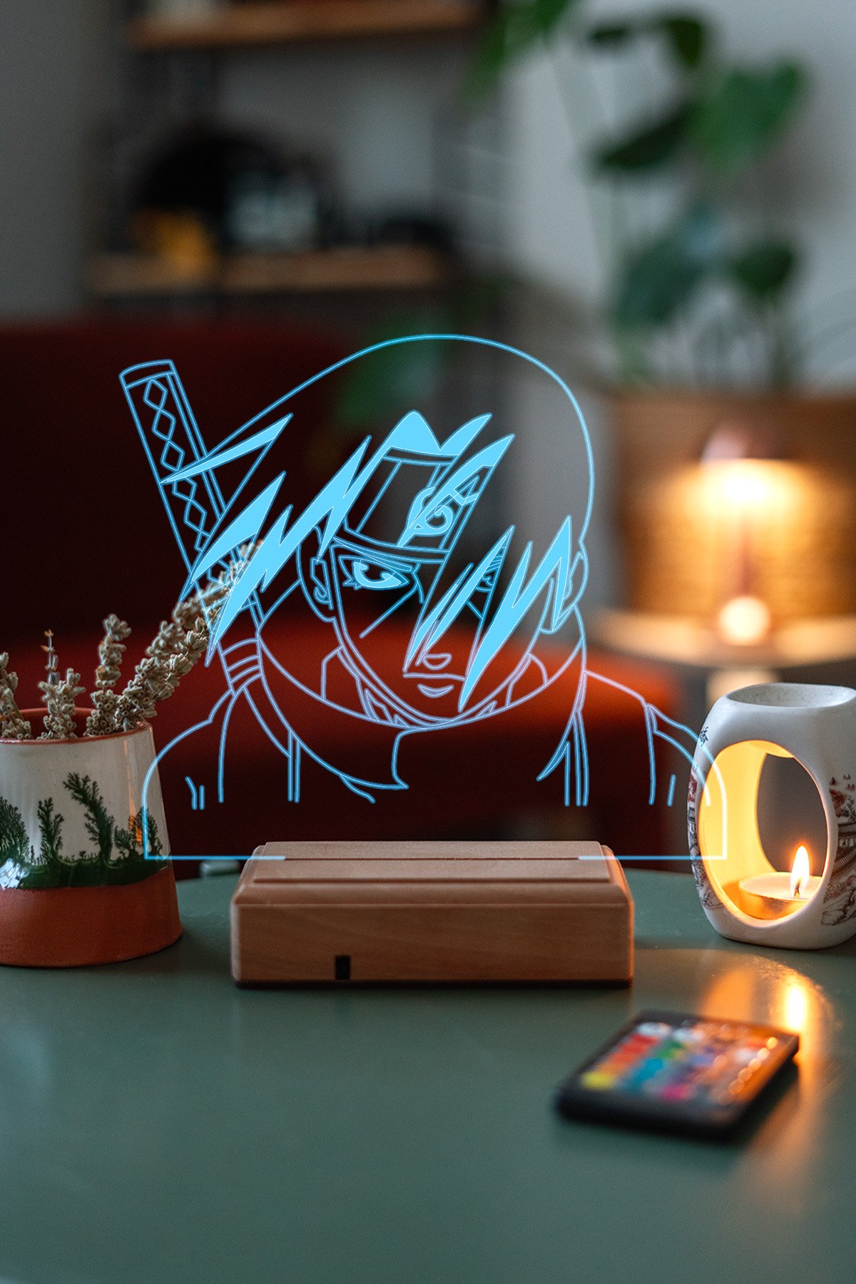 MDW-ANM-251 Naruto İtachi Uchiha Hediye 16 Renk Kumandalı Anime Gece Lambası - Görsel 1