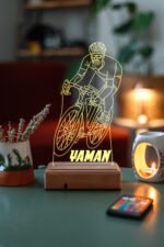 Kişiye Özel 3D Bisiklet Sporcu Led Masaüstü ve Gece Lambası - Görsel 2