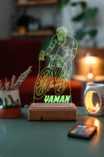 Kişiye Özel 3D Bisiklet Sporcu Led Masaüstü ve Gece Lambası - Görsel 5