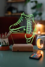Kişiye Özel 3D Buz Pateni Masaüstü Led Lamba - Görsel 3