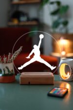 Michael Jordan Logo, Basketbol Hediyesi 16 Renkli Kumandalı Gece Lambası