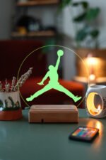 Michael Jordan Logo, Basketbol Hediyesi 16 Renkli Kumandalı Gece Lambası - Görsel 3