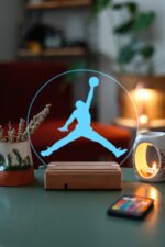 Michael Jordan Logo, Basketbol Hediyesi 16 Renkli Kumandalı Gece Lambası - Görsel 4