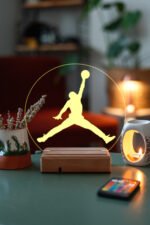 Michael Jordan Logo, Basketbol Hediyesi 16 Renkli Kumandalı Gece Lambası - Görsel 5