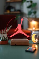 Michael Jordan Logo, Basketbol Hediyesi 16 Renkli Kumandalı Gece Lambası - Görsel 6